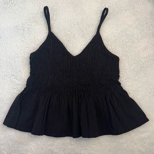 Black Peplum Tank Top